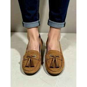 G.H. Bass Bonnie Tassel Loafer Flats Womens Tan Suede Size 6.5 New‎ in Box